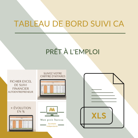Visuel du fichier proposé tableau de bord du suivi CA